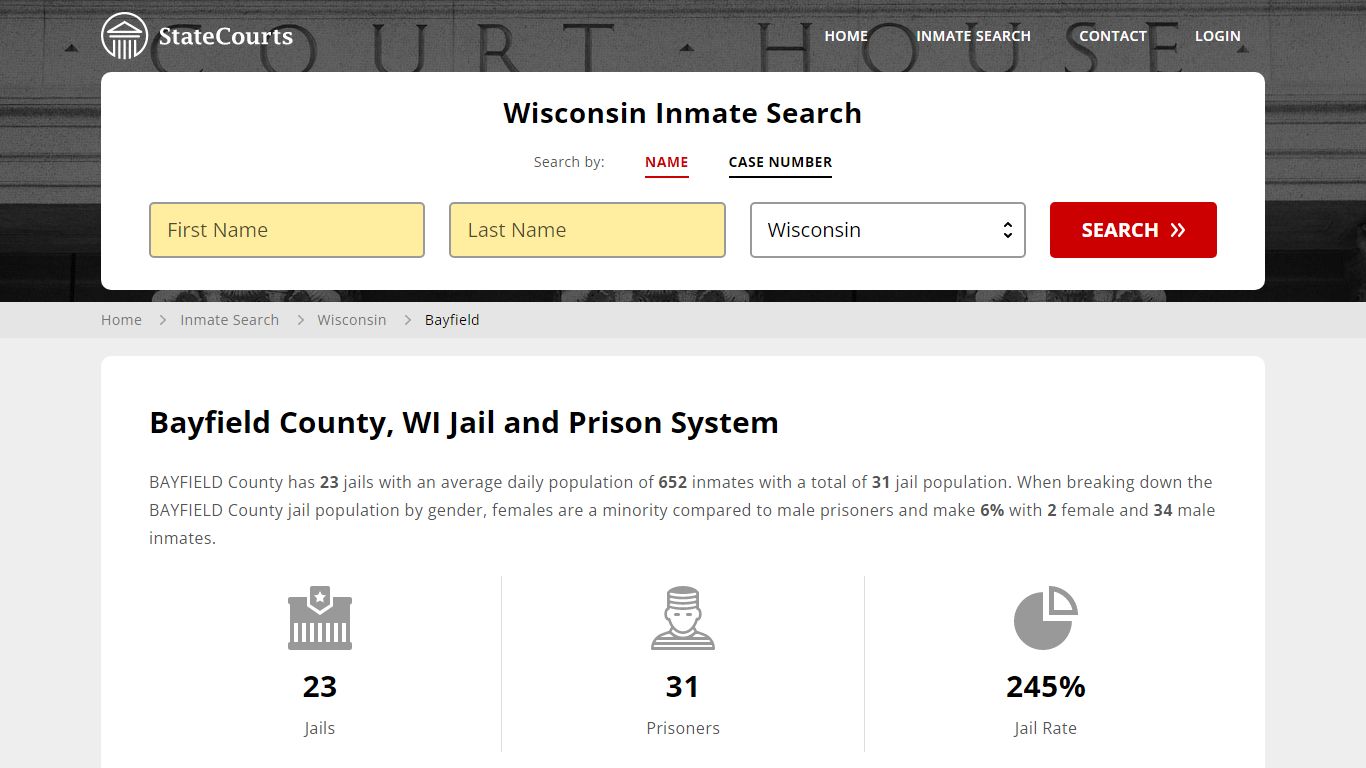 Bayfield County, WI Inmate Search - StateCourts